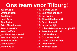 Ons team voor Tilburg!